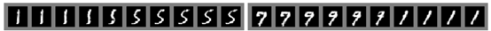 @Figure 2 Digits obtained by linearly interpolating between coordinates in z space of the full model|center